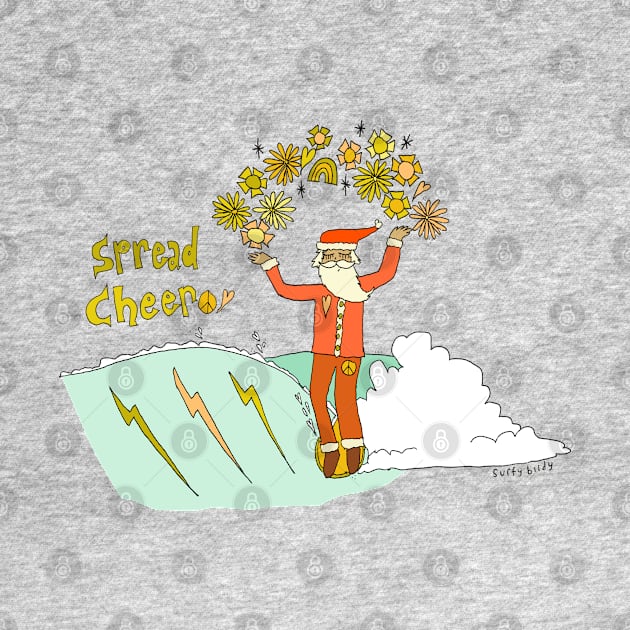 spread cheer // retro christmas surf art by surfy birdy by surfybirdy